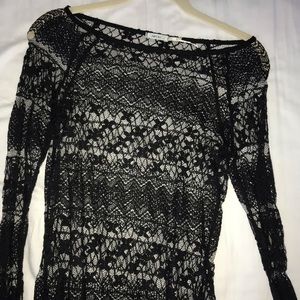 UO black see through top